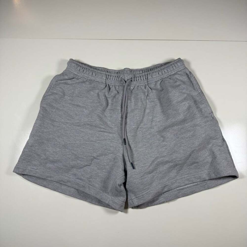 Hanes Explorer Gray Jersey Knit Drawstring Lounge Shorts with Pockets